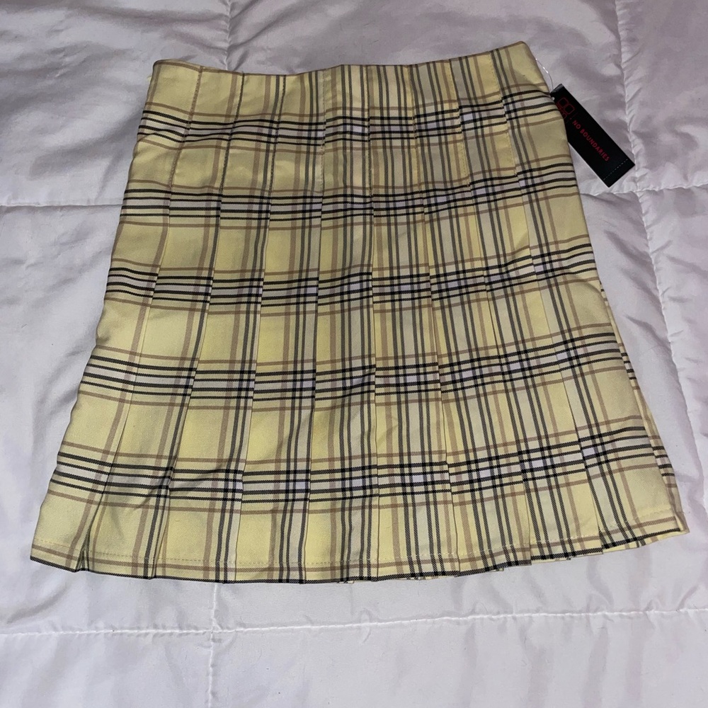 Yellow plaid women’s skirt